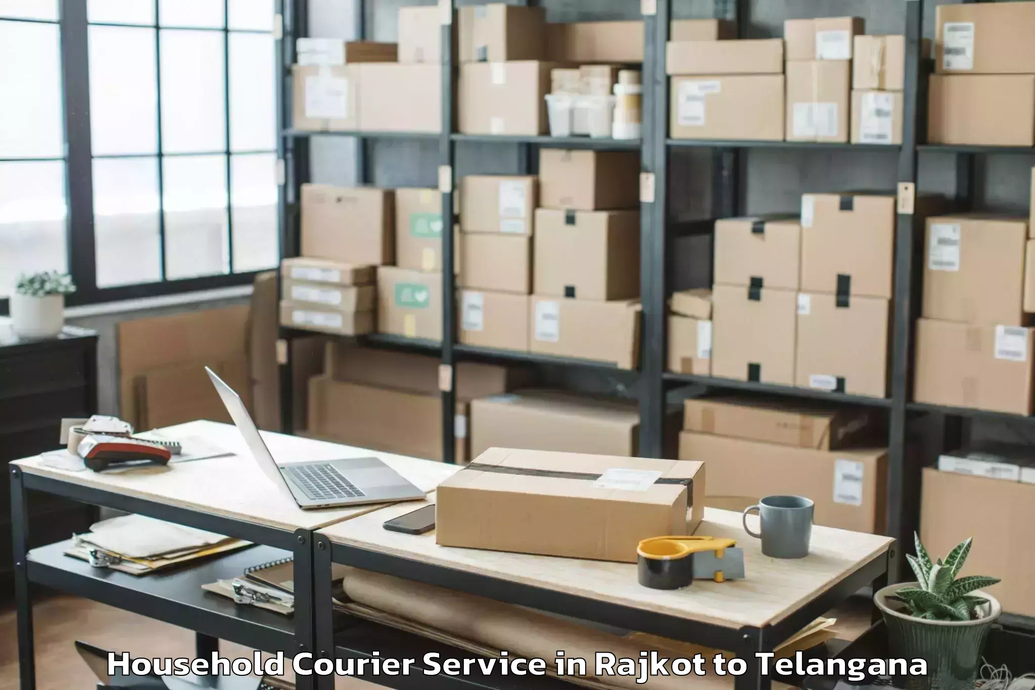 Reliable Rajkot to Tiryani Household Courier